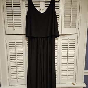 Tahari Black Layered Maxi Dress